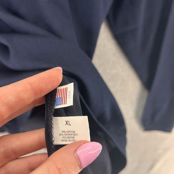 NWT Maus & Hoffman Size XL Navy Blue Long Sleeve Mock Neck Turtleneck Sweater - Picture 5 of 8